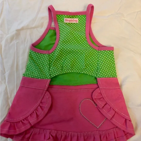 'Spoiled Rotten' Pink & Green Dog Dress - Picture 3 of 4